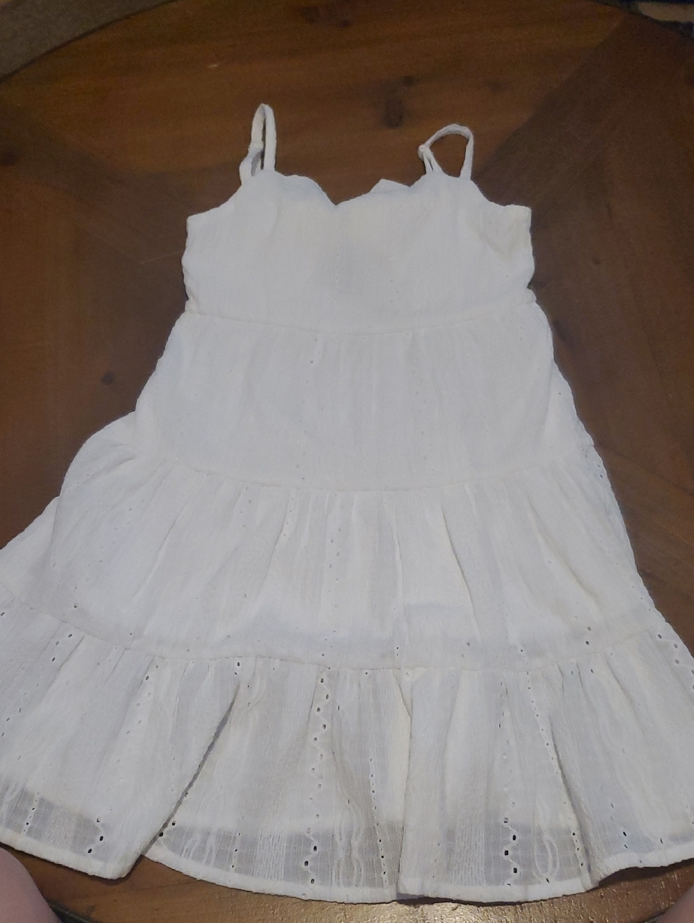 Place White Eyelet Tiered Sundress with Scallop Bodice